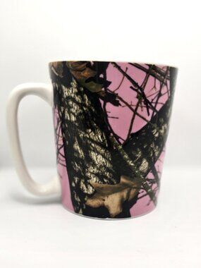 Mossy Oak Pink Camouflage Coffee Mug 16 Oz 4.25"Hx4"W Perfect Condition Ceramic